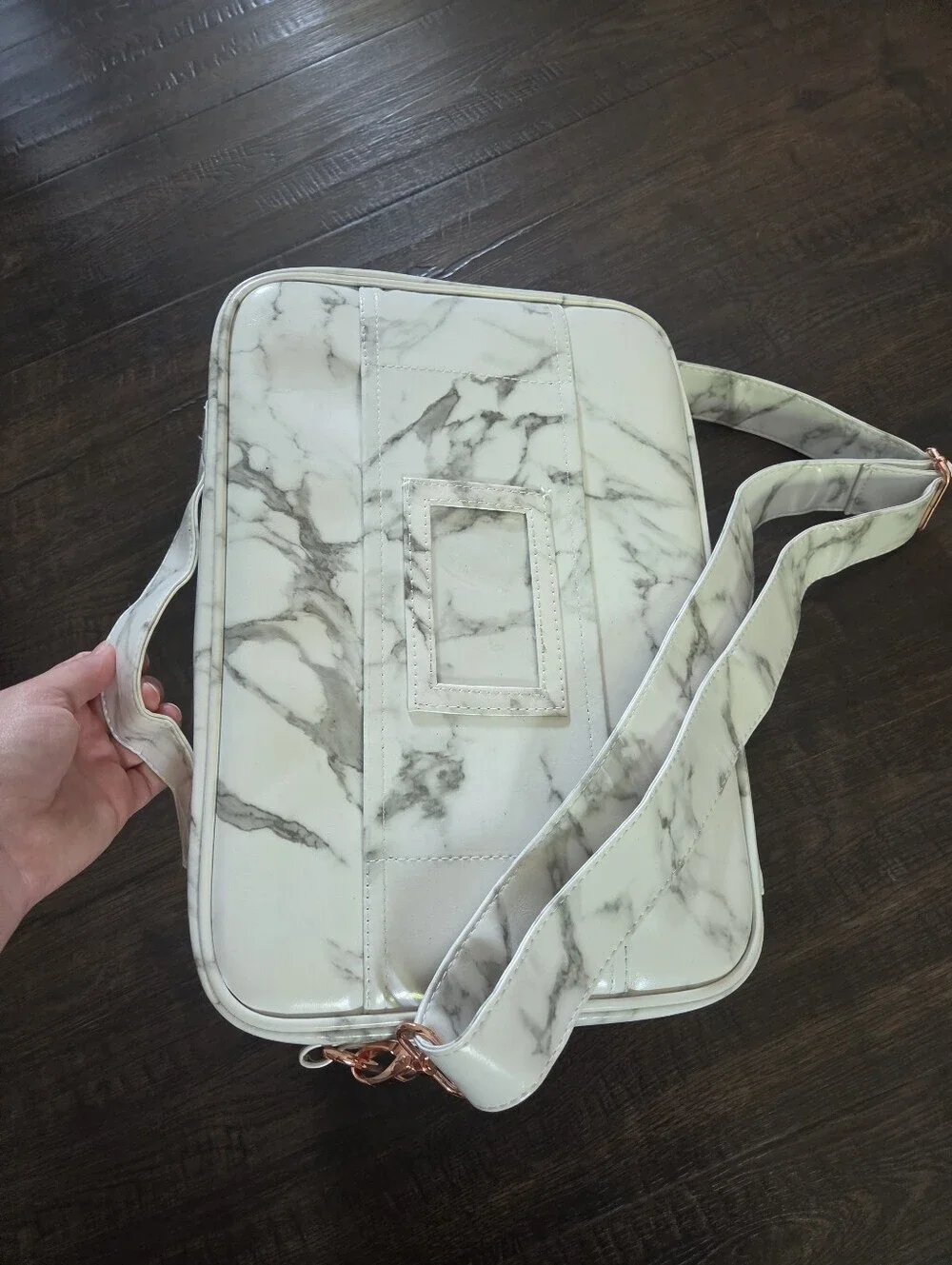 Impressions Vanity C'est La Vie Marble Makeup Carry Case with Adjustable Divider